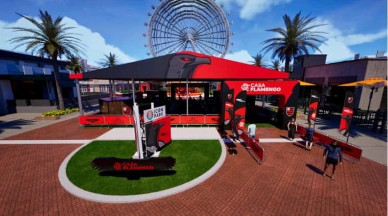 Representação da Casa Flamengo no Icon Park, em Orlando