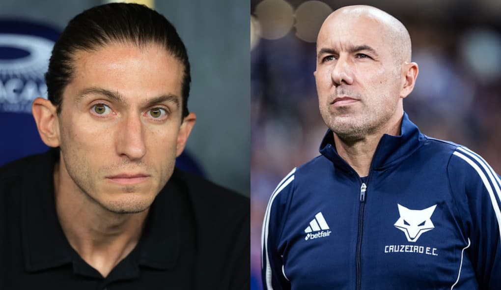 Jardim e Filipe Luís pendurados Cruzeiro x Flamengo