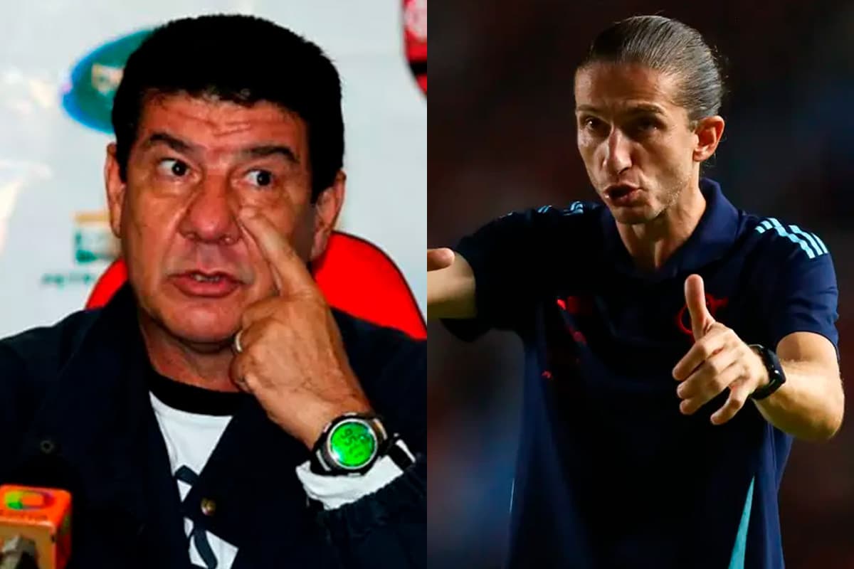 Montagem com as fotos de Filipe Luís e Joel Santana