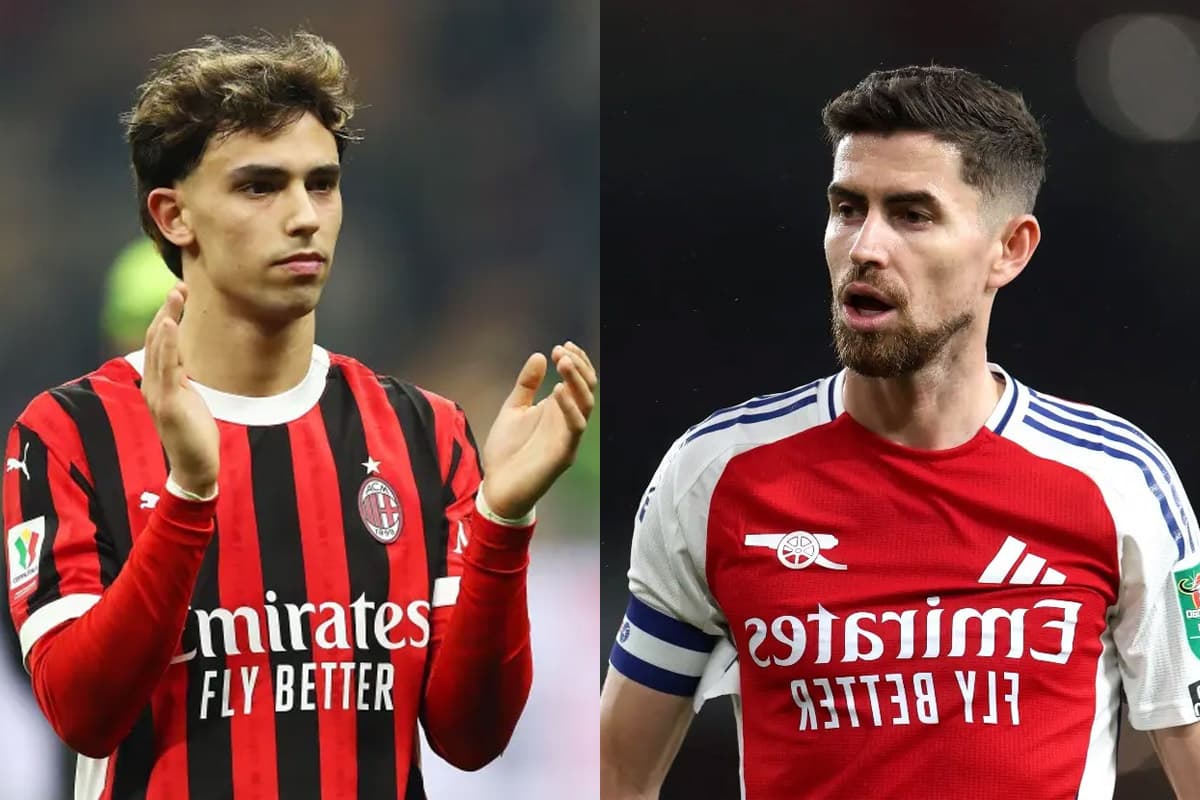 Montagem com João Félix (Milan) e Jorginho (Arsenal)
