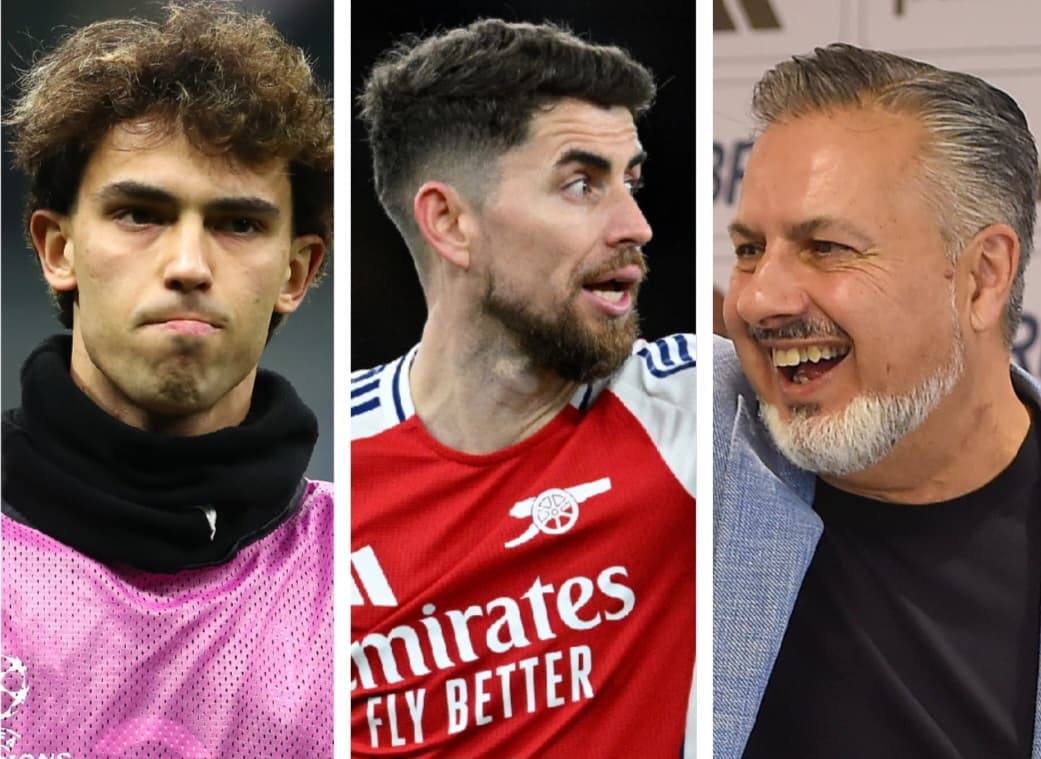 Montagem com João Félix, Jorginho e José Boto, do Flamengo