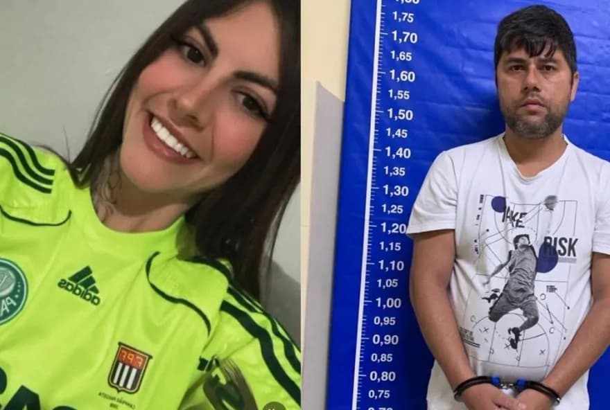 Gabriela Anelli (esquerda) e torcedor do Flamengo condenado (direita)