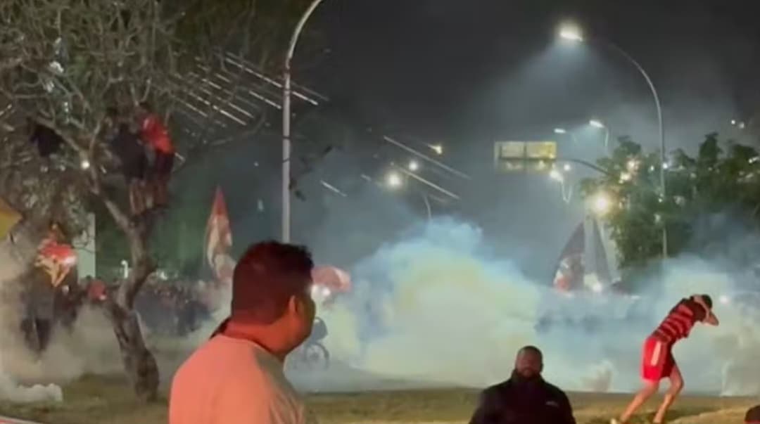 Ação da polícia contra torcida do Flamengo