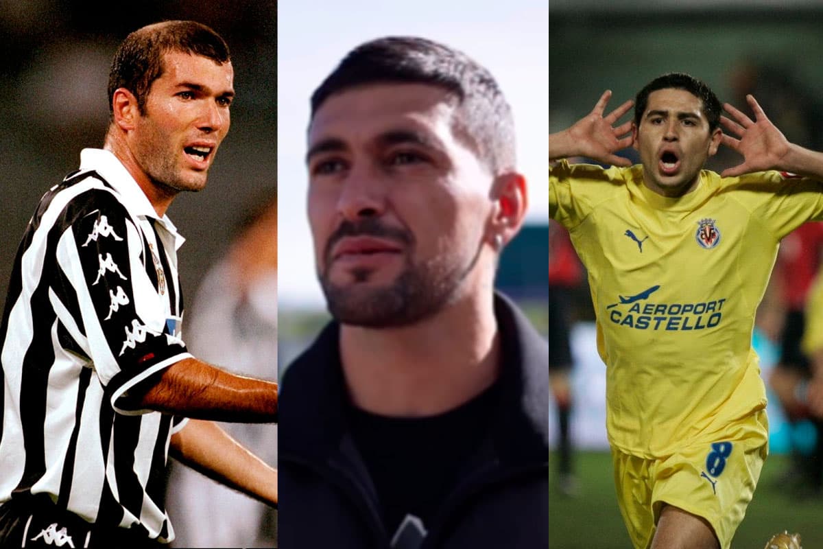 Montagem com Arrascaeta, Zidane e Riquelme