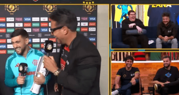 Arrascaeta zoa cazé e Diego Alves após vitória do Flamengo