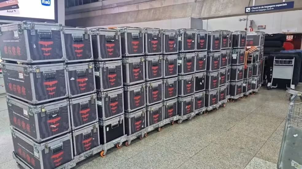 Bagagem com equipamentos do Flamengo