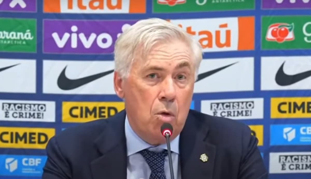 carlo ancelotti em coletiva da seleção brasileira