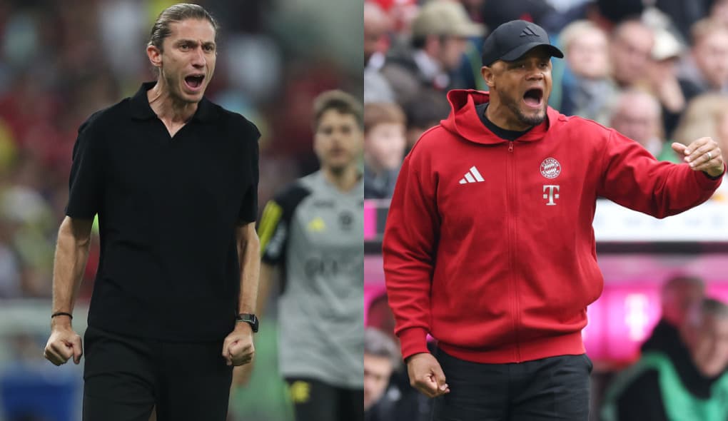 Filipe Luís (esquerda) e Kompany (direita)