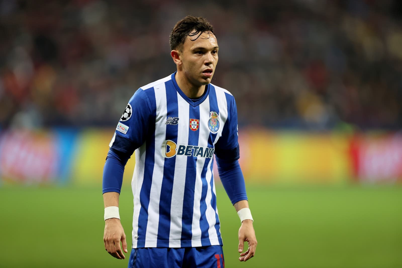 Pepê of FC Porto looks on during the UEFA Champions League group B match between Bayer 04 Leverkusen and FC Porto at BayArena on October 12, 2022 in Leverkusen, Germany.