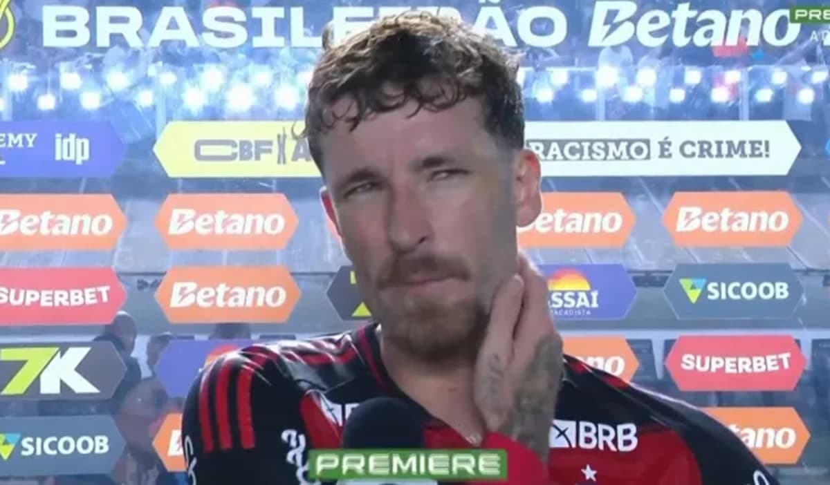 léo pereira após jogo do flamengo contra o santos