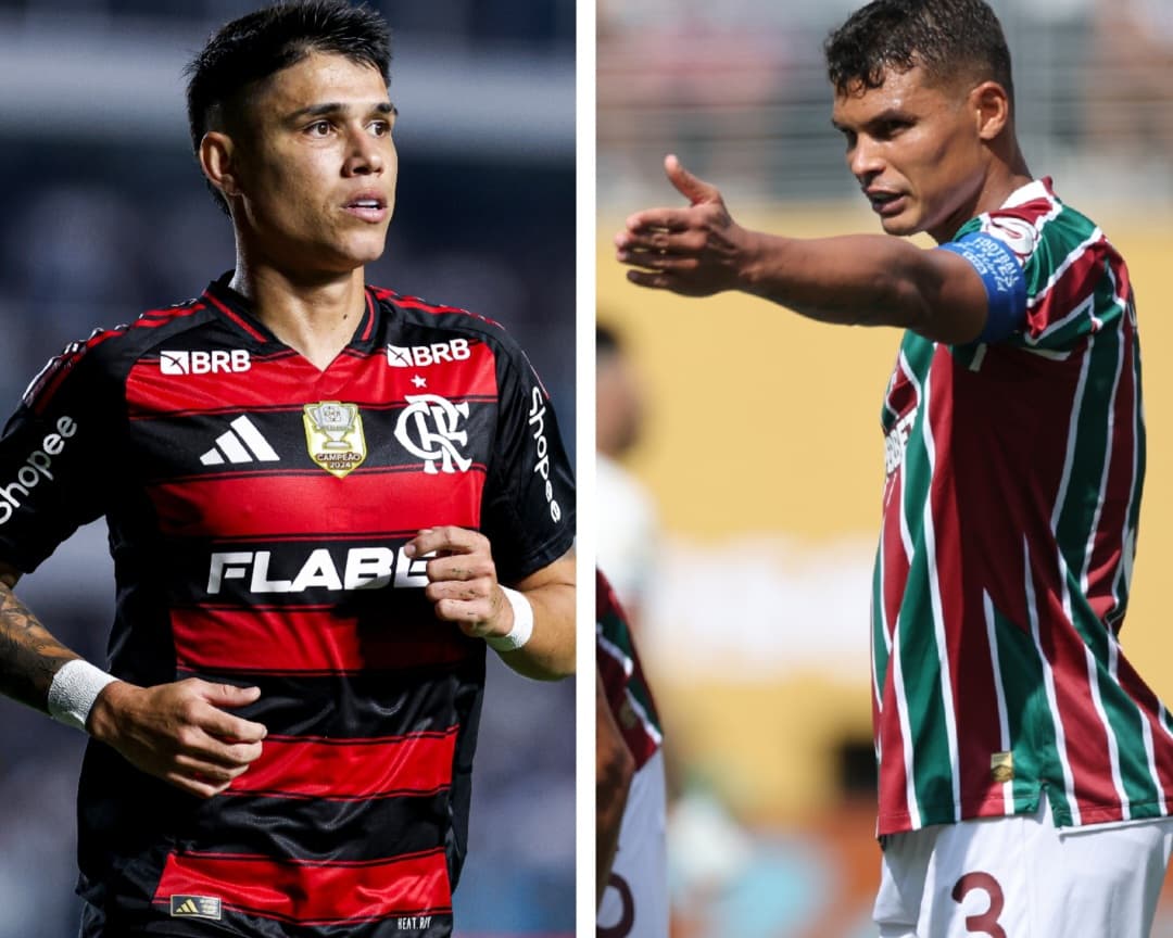 Luiz Araújo, do Flamengo, e Thiago Silva, do Fluminense