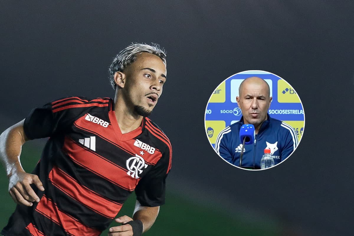 Montagem com Matheus Gonçalves e Leonardo Jardim, do Cruzeiro