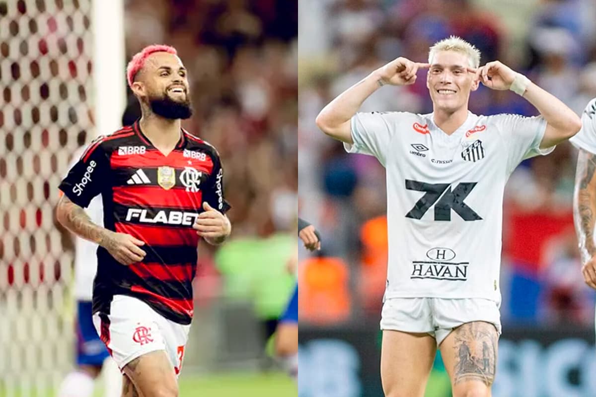 Montagem com Michael, do Flamengo, e Rollheiser, do Santos
