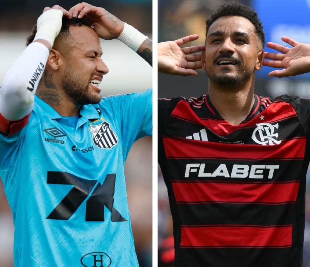 Neymar e Danilo, por Santos e Flamengo