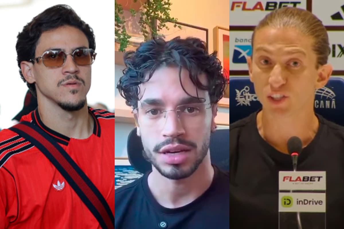 Montagem com Pedro, Gabriel Magela e Filipe Luís