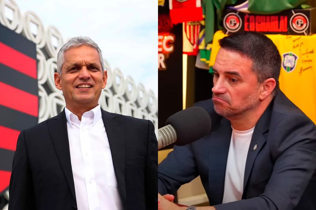 Montagem com Reinaldo Rueda, ex-Flamengo, ao lado de Rodrigo Cateno, ex-dirigente do Flamengo