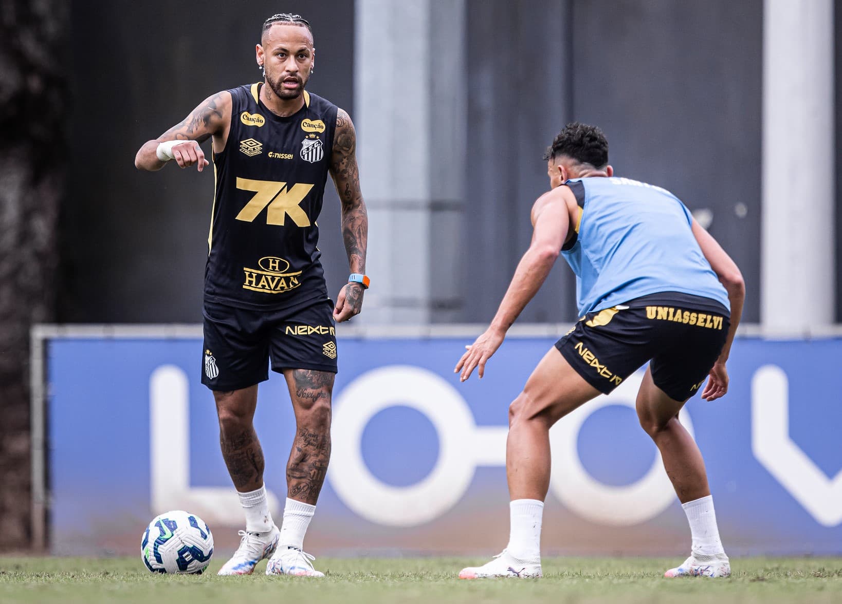 Neymar no treino para Santos x Flamengo