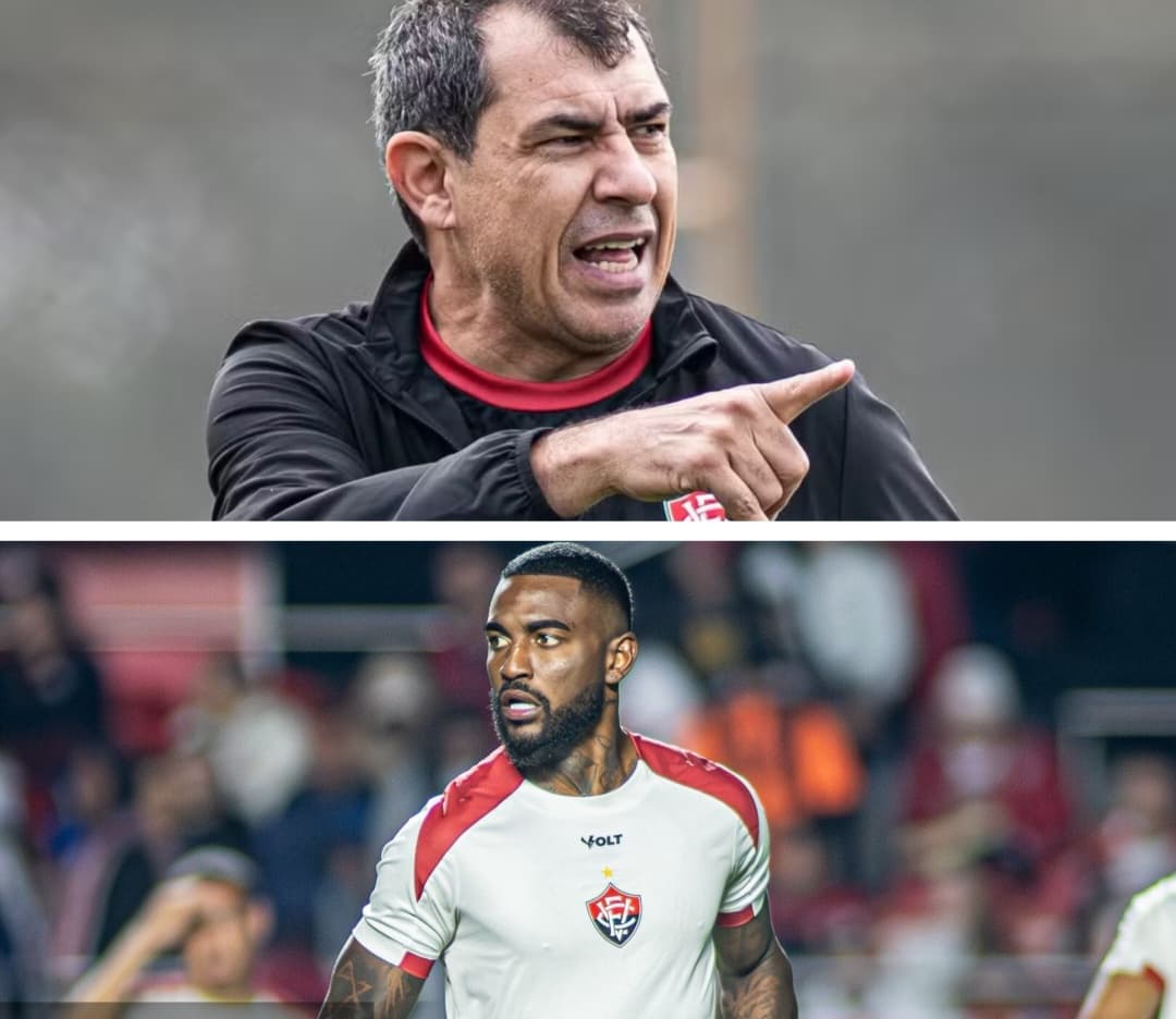 Acima, Carille em treino do Vitória, abaixo, Ramon no aquecimento