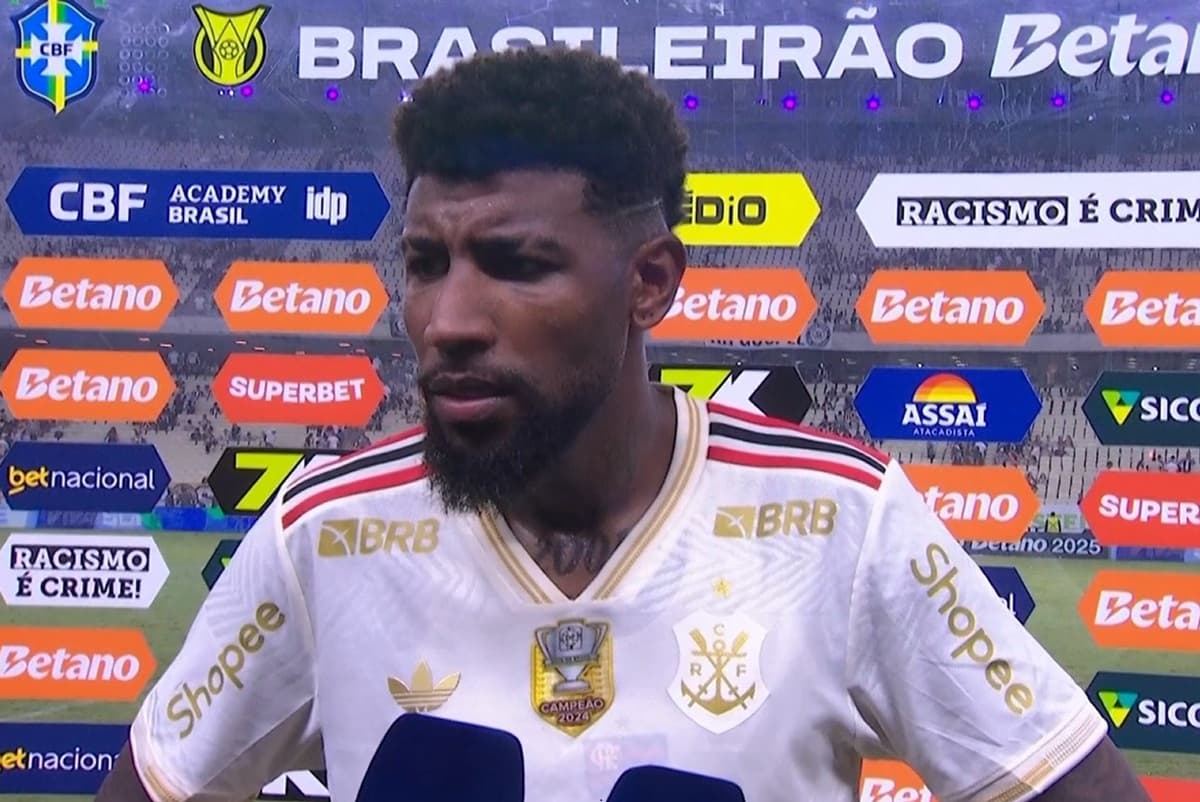 Emerson Royal dá entrevista após Ceará x Flamengo