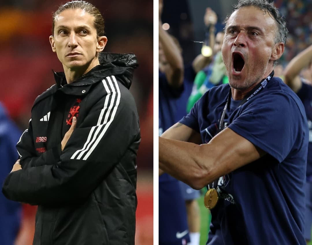 Filipe Luís, pelo Flamengo, e Luís Enrique, no PSG