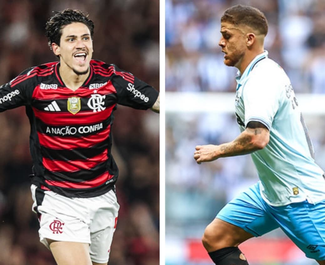 Pedro pelo Flamengo e Cuéllar pelo Grêmio