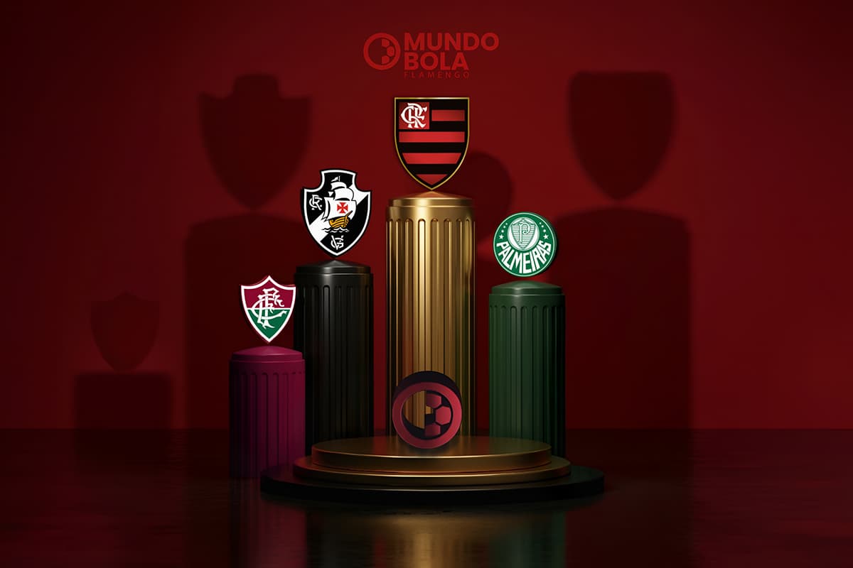 Montagem de ranking com Flamengo, Vasco, Palmeiras e Fluminense
