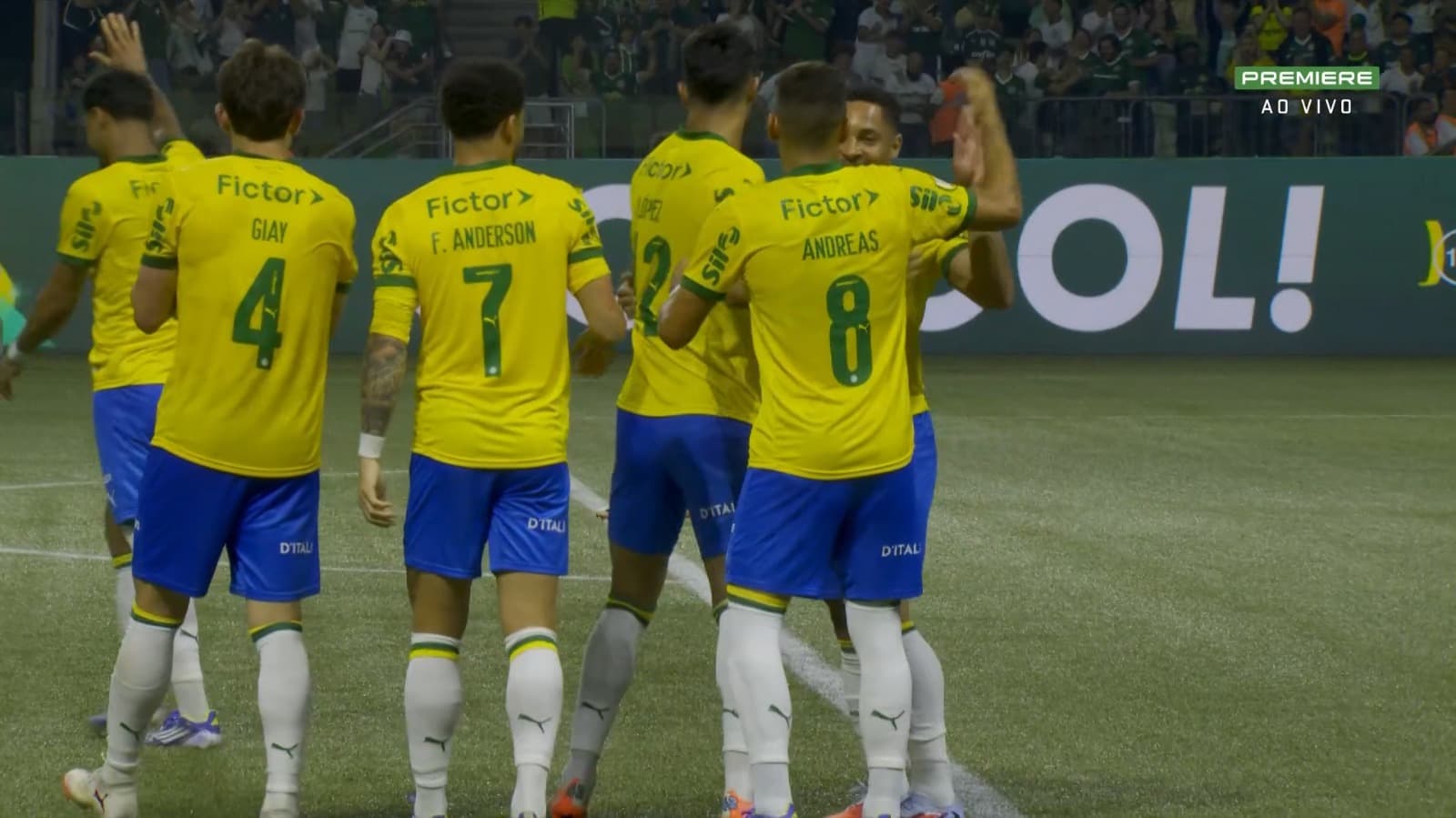 Andreas Pereira comemorando gol pelo Palmeiras