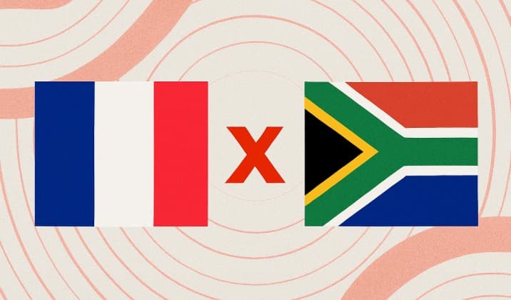 bandeiras  França Sub-20 x África do Sul Sub-20