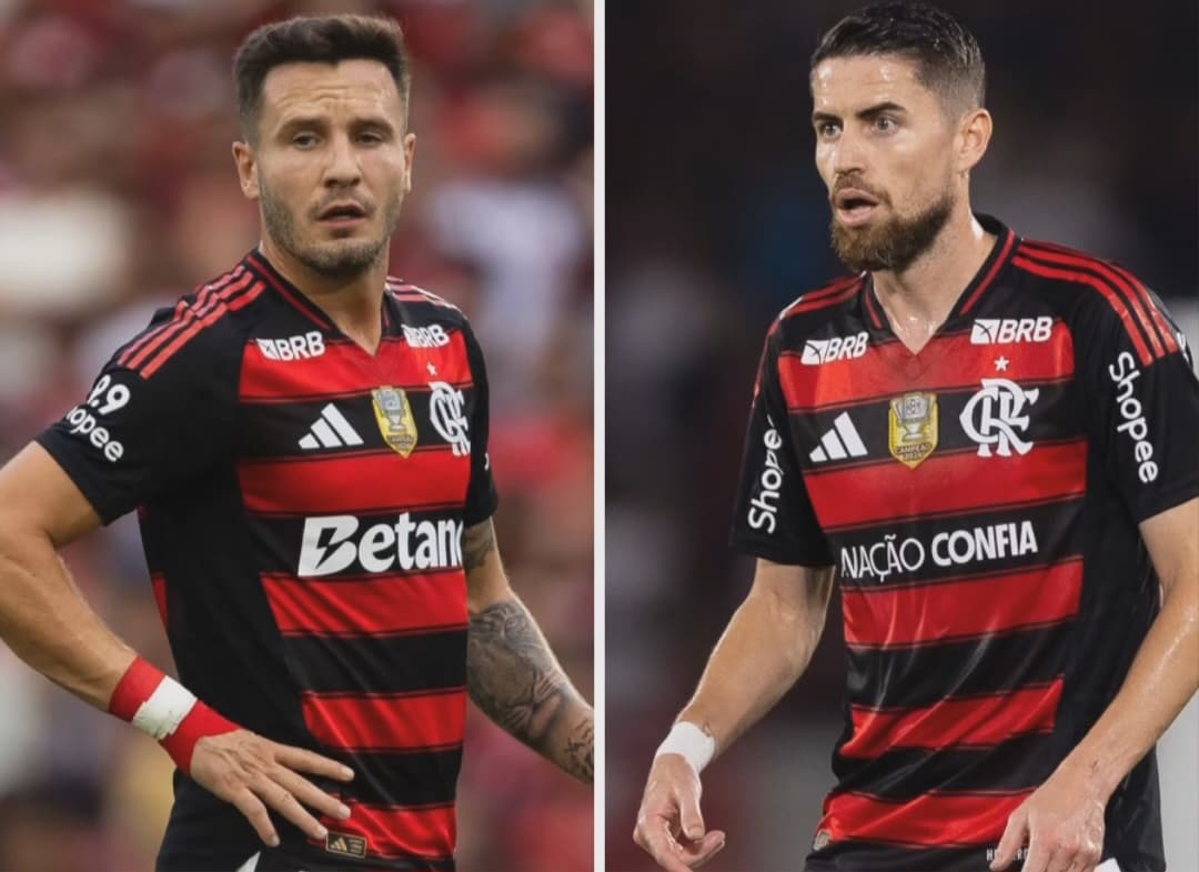Jorginho e Saúl em campo pelo Flamengo