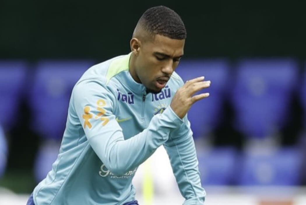 Samu Lino durante treino da Seleção Brasileira