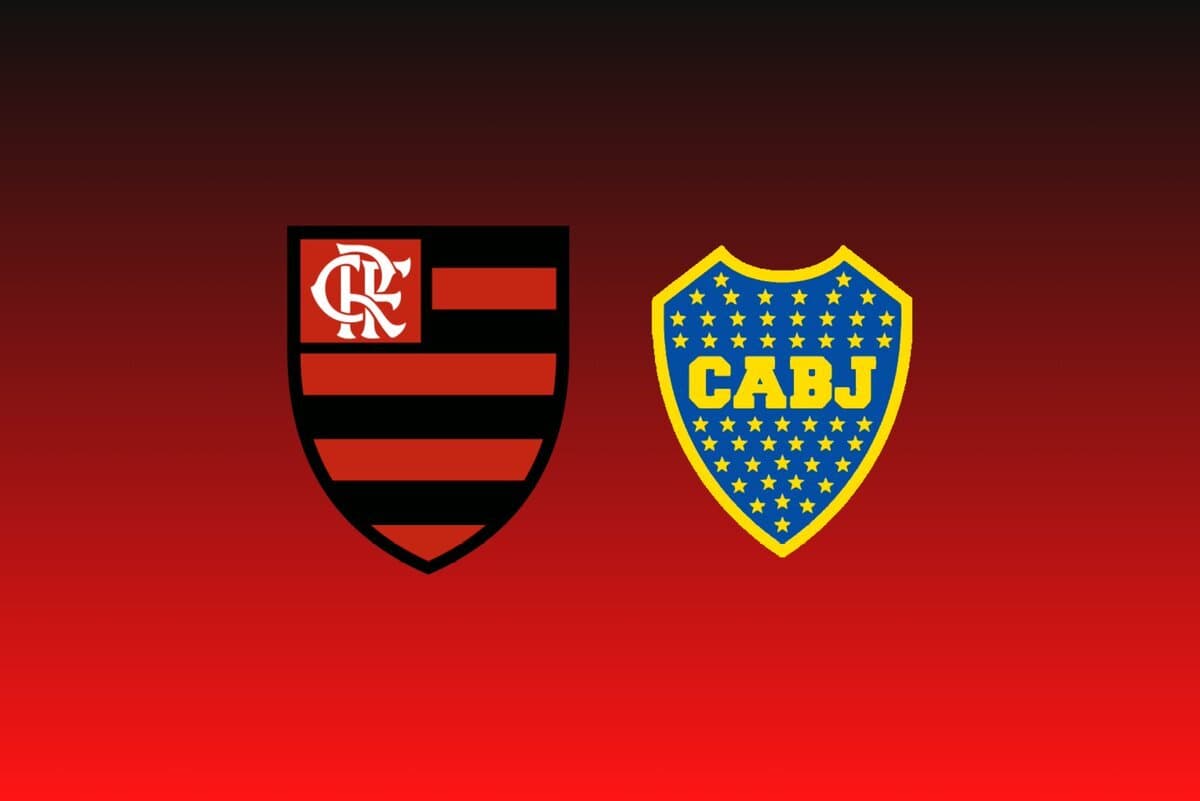 Escudos de Flamengo e Boca Juniors