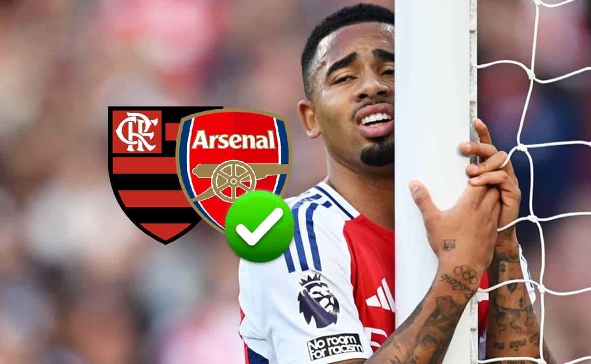 Gabriel Jesus se lamenta abraçando trave em jogo do Arsenal, clube inglês topa vender atacante que foi ligado ao Flamengo