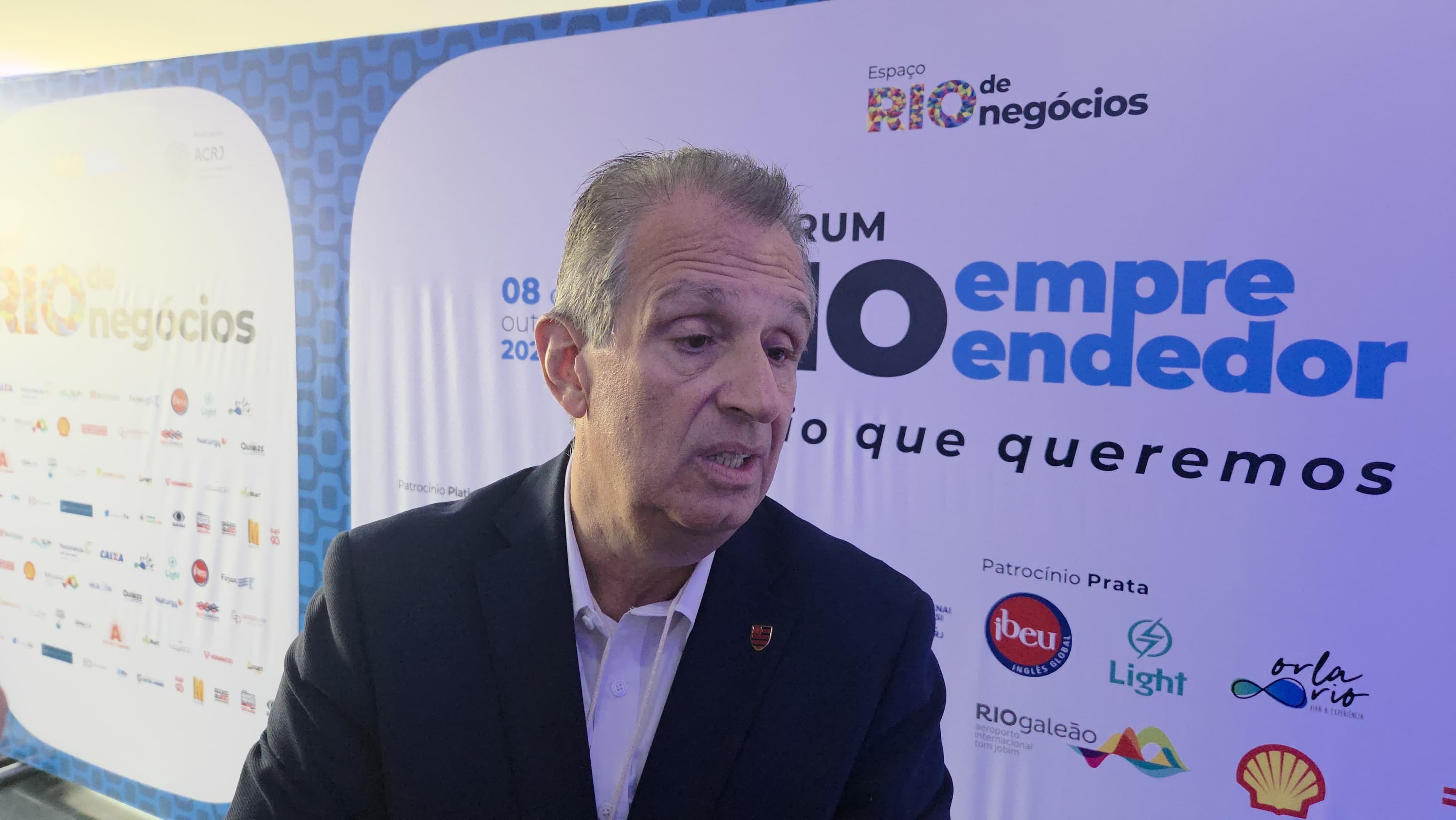 Bap, presidente do Flamengo, fala sobre Leila Pereira e Libra em evento no Rio de Janeiro