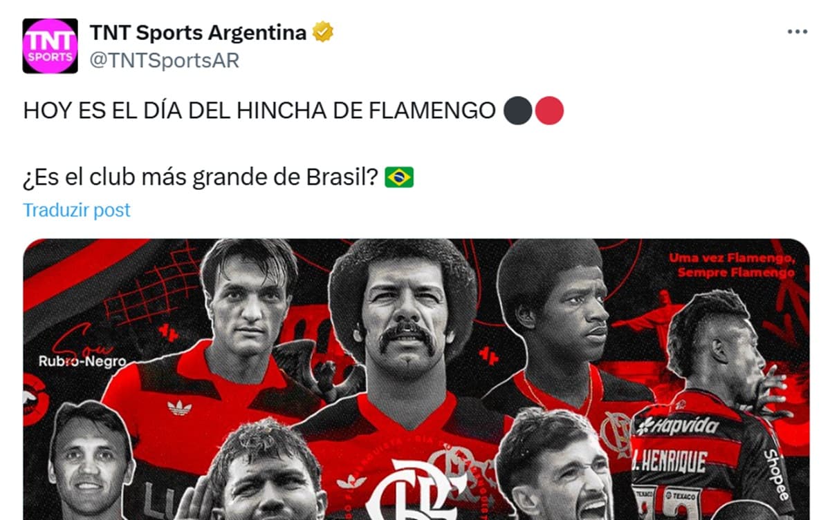 Dia do Flamenguista vira pauta na TNT Sports Argentina