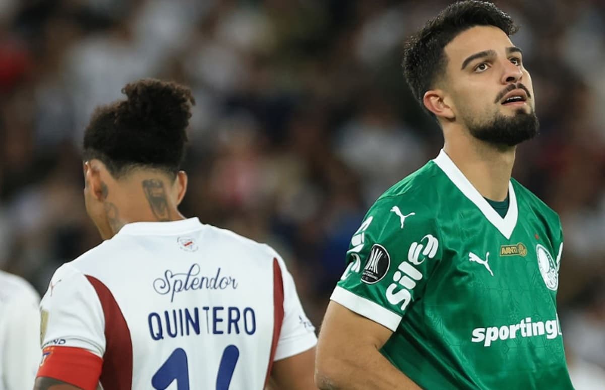 Flaco Lopez e Quintero em LDU x Palmeiras na Libertadores