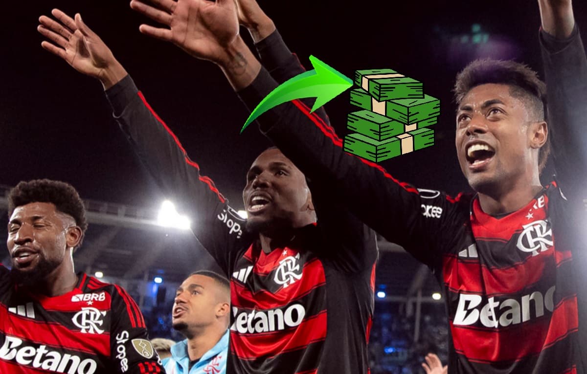 Royal, Evertton Araújo e Bruno Henrique comemoram vaga do Flamengo