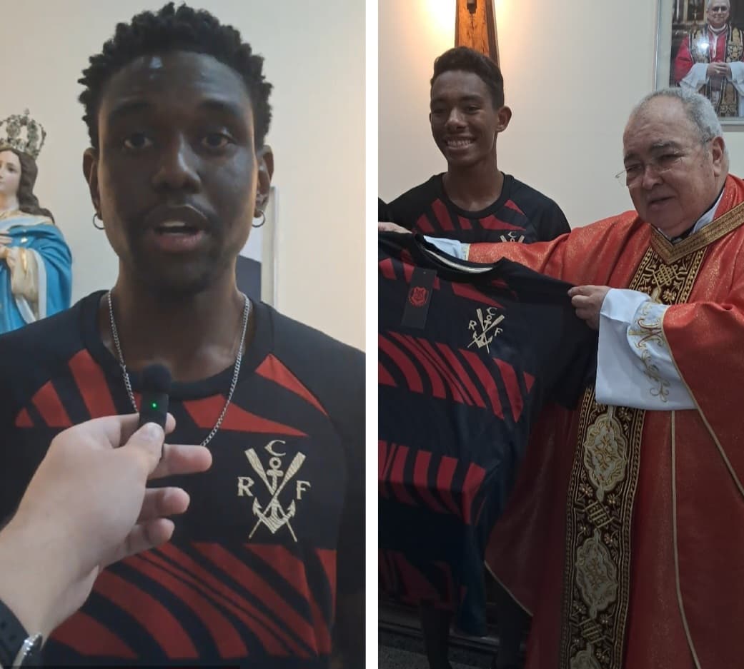 Dom Orani Tempesta recebe camisa do Flamengo; Remadores conversam com MundoBola