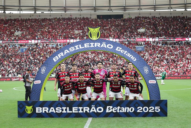 Flamengo perfilado antes de enfrentar o Palmeiras