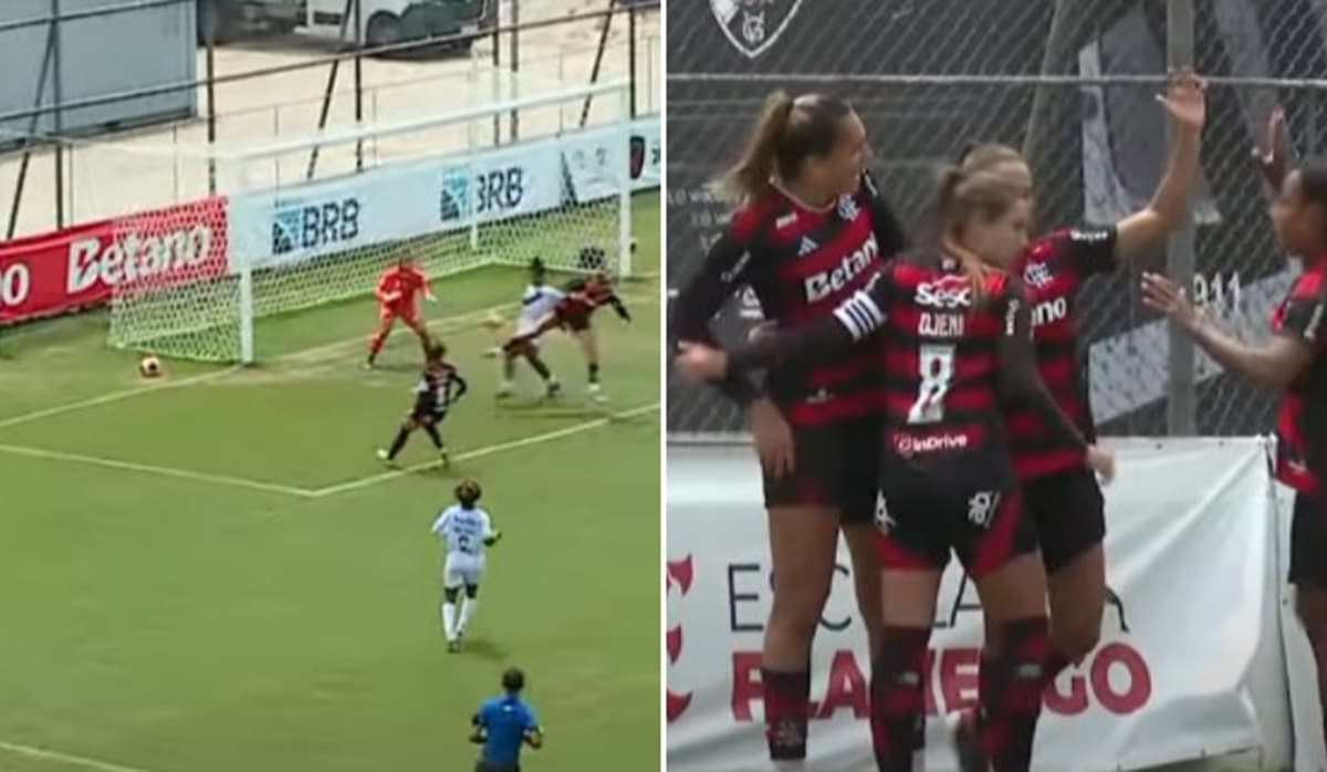 Vitória marca pelo Flamengo à la Ibrahimovic e comemora gol no Vasco no Carioca Feminino