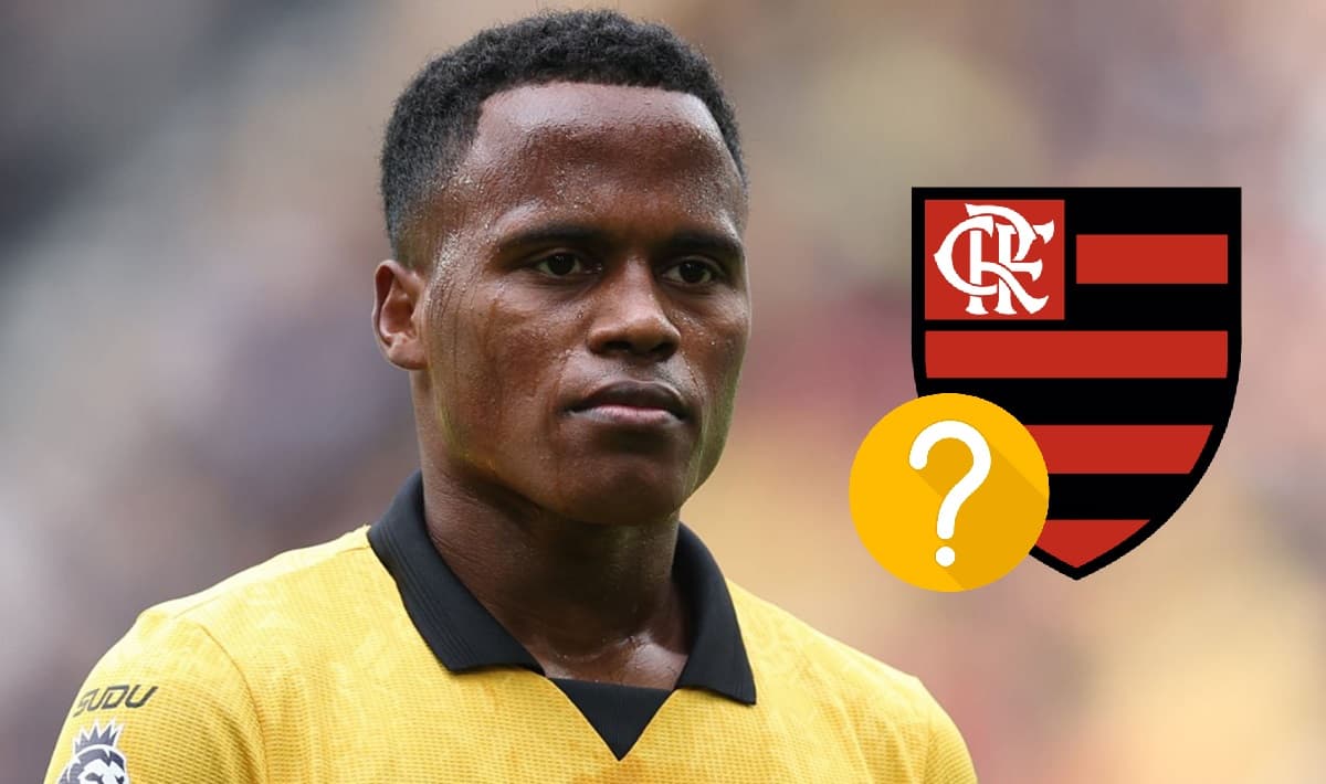 Jhon Arias, do Wolves, foi especulado como reforço do Flamengo; jogador em jogo na Premier League