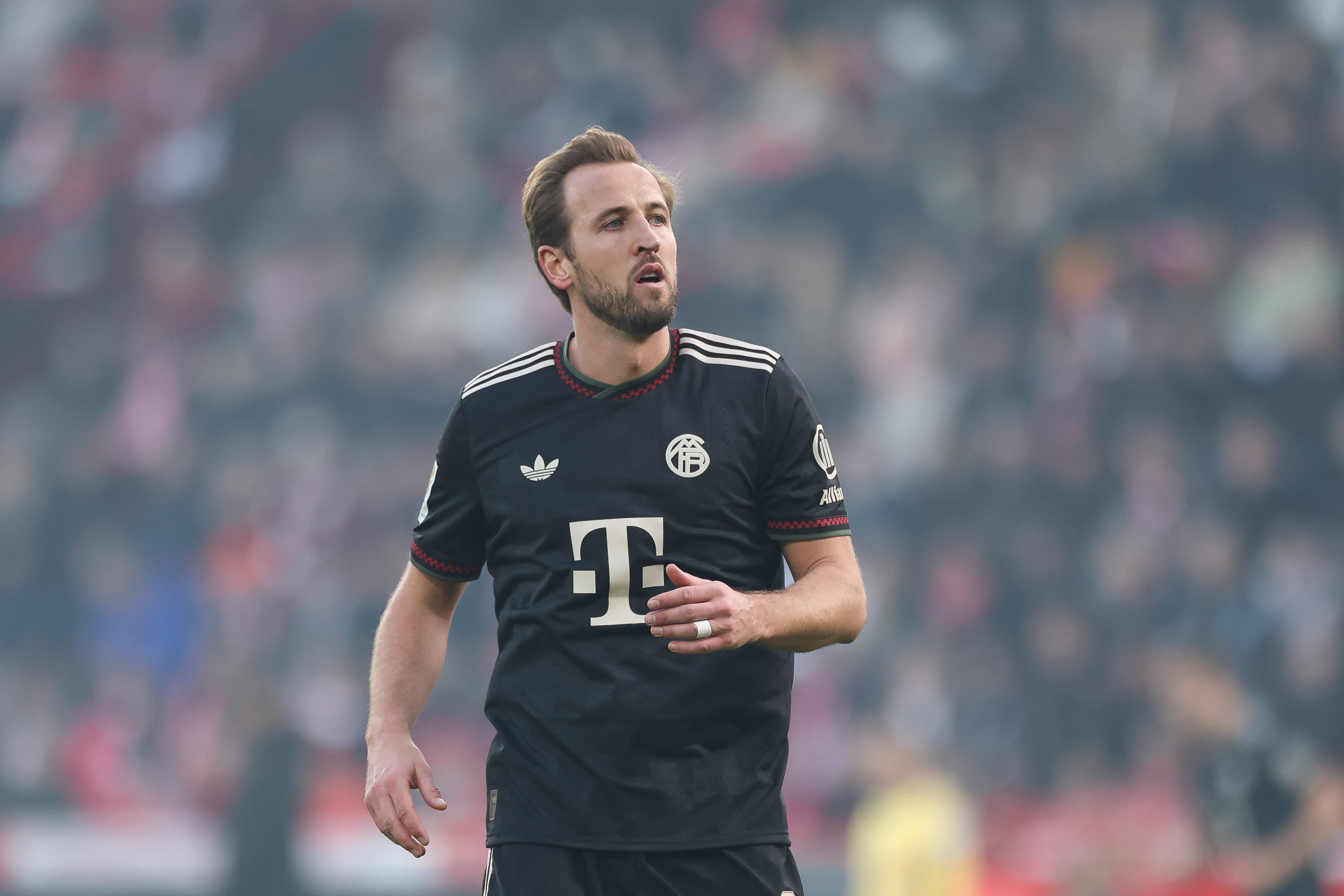 Harry Kane em campo pelo Bayern de Munique