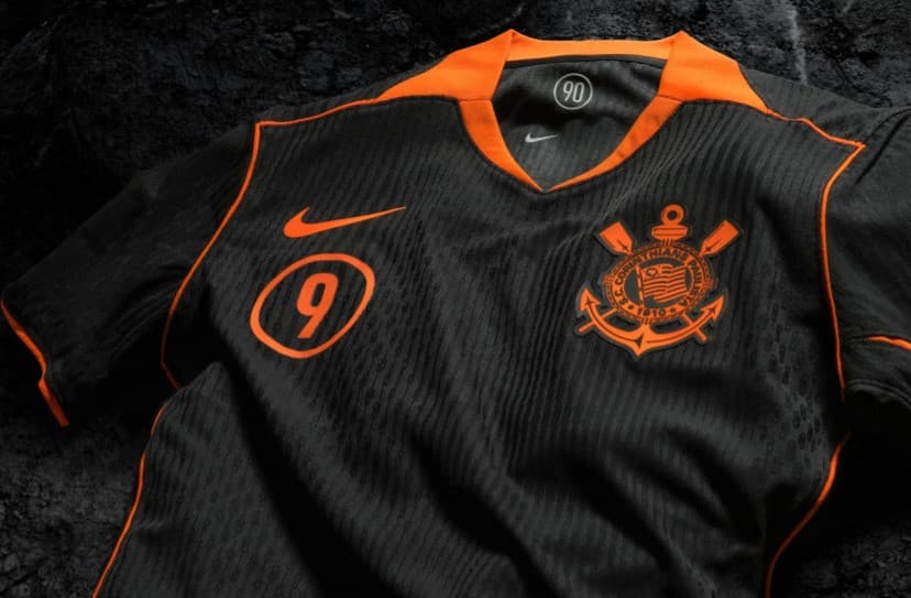 Novo uniforme da Nike para o Corinthians, preto e laranja