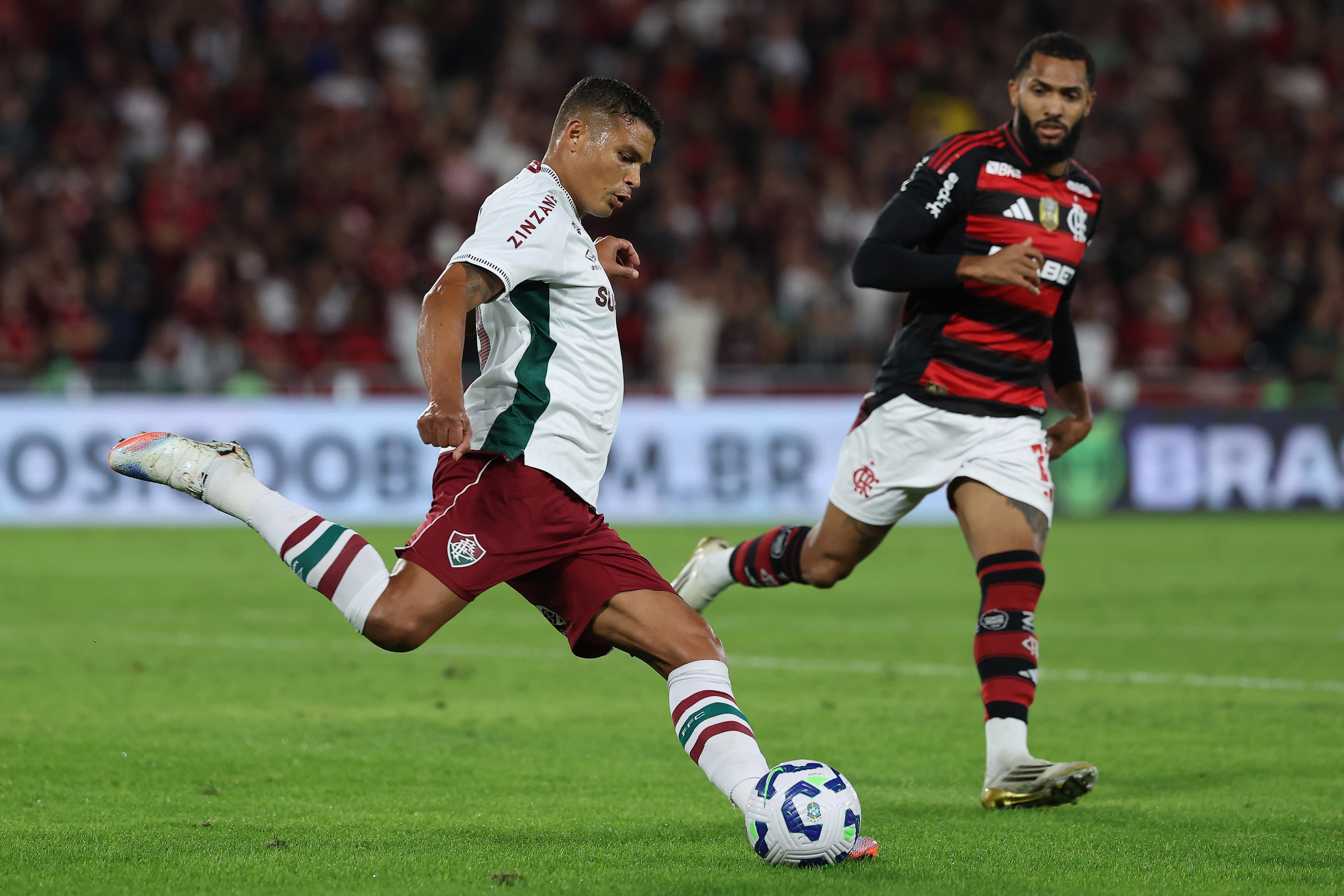 Thiago Silva durante Fluminense x Flamengo