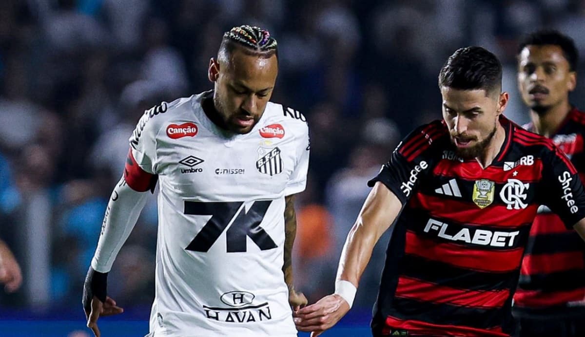 Santos e Flamengo em jogo do Brasileirão; Neymar e Jorginho