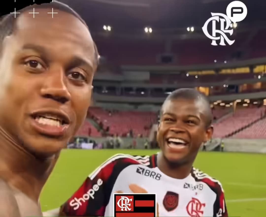 Wallace Yan com Douglas Telles no Flamengo