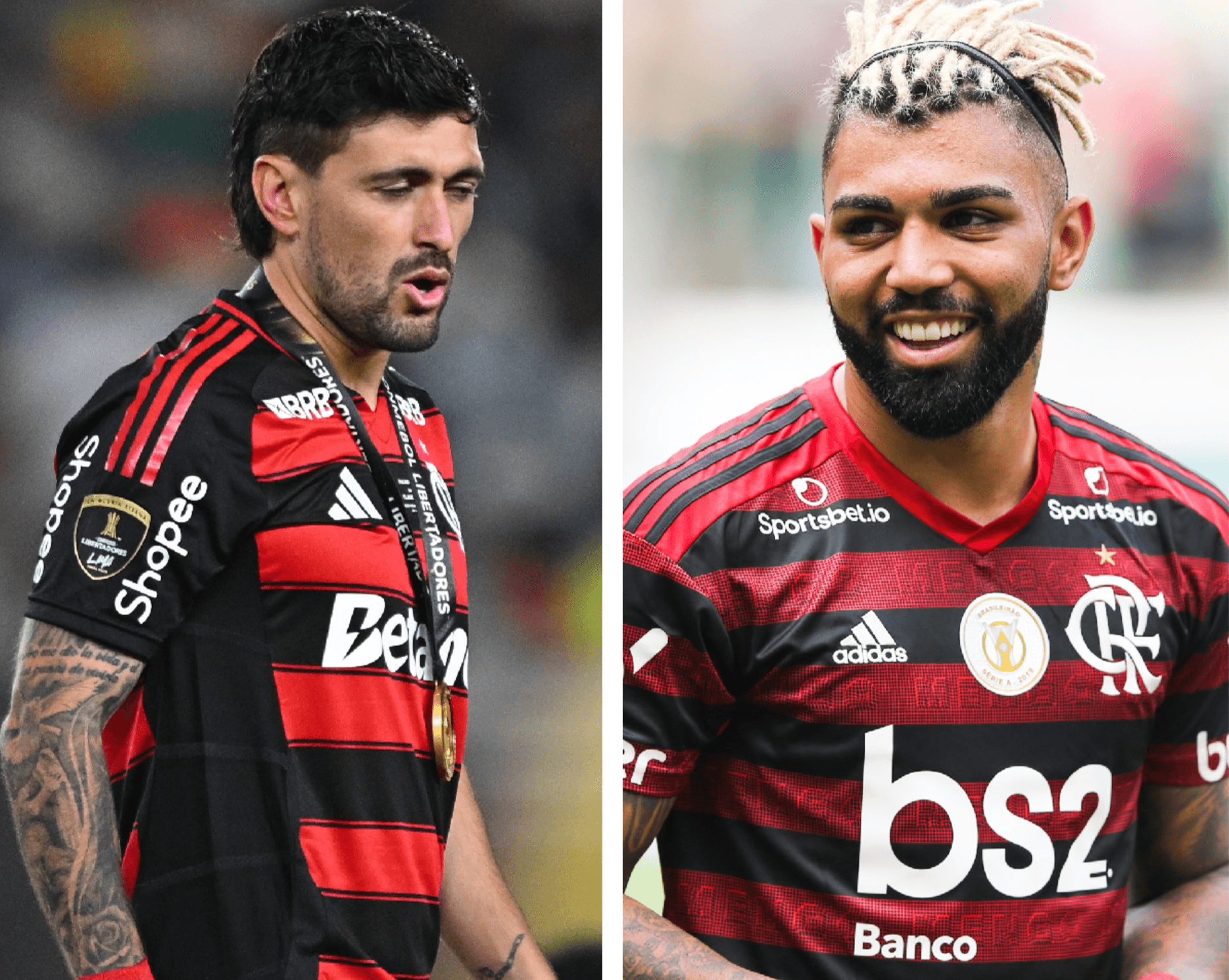 Arrascaeta e Gabigol pelo Flamengo