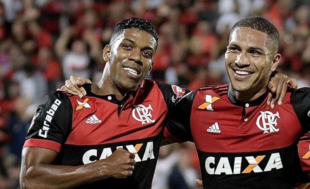 Orlando Berrío e Paolo Guerrero no Flamengo