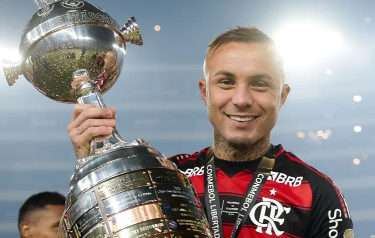 Cebolinha levanta Libertadores pelo Flamengo