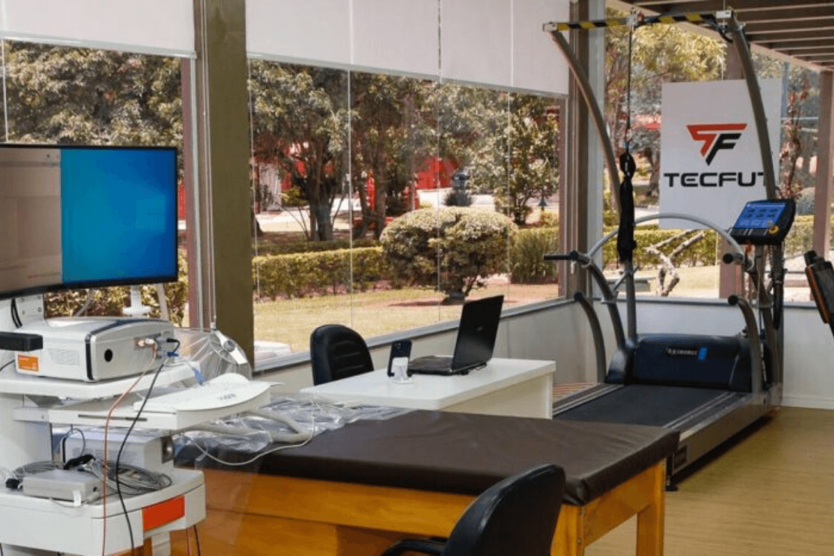 Estrutura do Tecfut, centro de tecnologia e ciência no futebol, instalado no CT do São Paulo