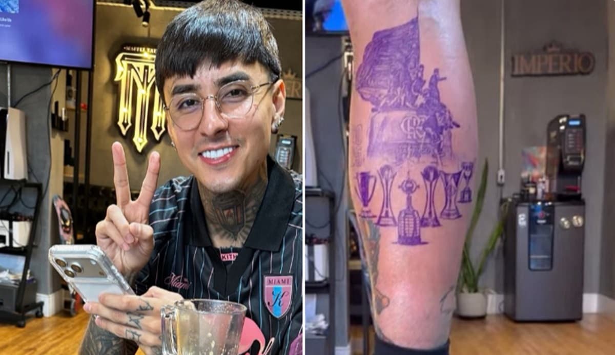 Erick Pulgar faz tatuagem em homenagem ao Flamengo